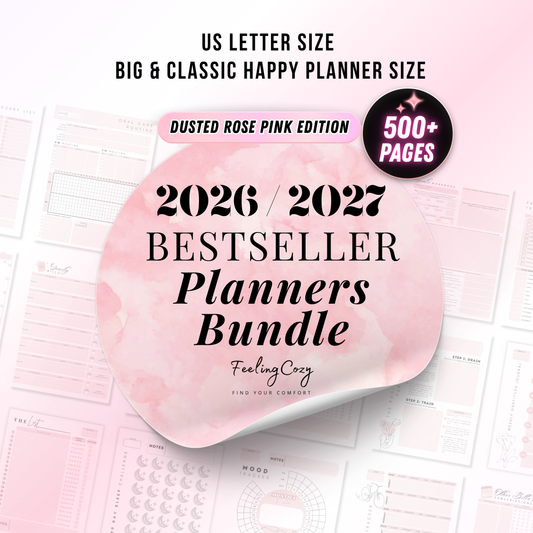Big & Classic Happy Planner Printables Inserts | Happy Planner Template Bundle (Pink)
