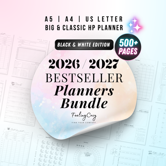 Ultimate Happy Planner Templates | Happy Planner Template Bundle (Black & White)