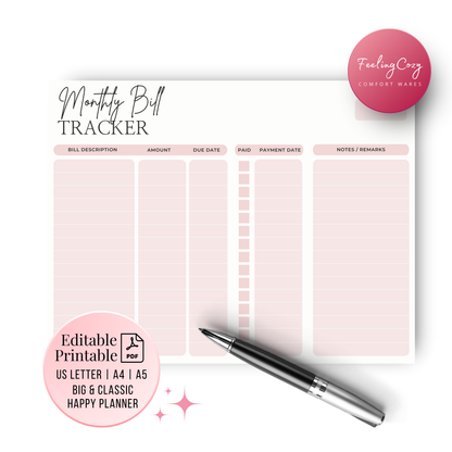 bill planner, billing planner, weekly bill planner, monthly bill planner, bill budget planner, bill and budget planner, budget and bill planner, planner with bill tracker, bill tracker planner, monthly bill planner and organizer