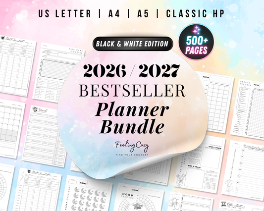 2026 Planner Printable, Printable Planner Bundle, A5 Planner Inserts, A5 Planner Cover, A5 Planner Dashboard, 2026 Calendar Planner, 2026 Monthly Planner, Daily Planner, Weekly Planner, Weekly Hourly Planner, A5 Planner Inserts
