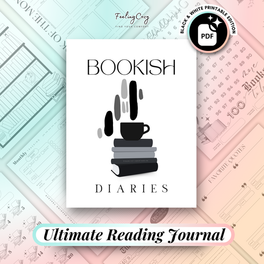 Reading Journal Printable 2025: Monthly Reading Tracker, Reading Planner, Book Review Template, Reading Challenge, Happy Planner Reading Log
