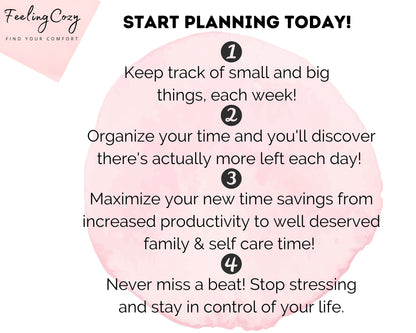Weekly, Hourly Planner & Schedule (Pink) | Digital Printable PDF Planner