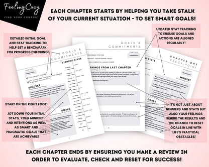 12 Week Fitness Planner | Meal Planner | Workout Planner & More | Black & White Printable Edition