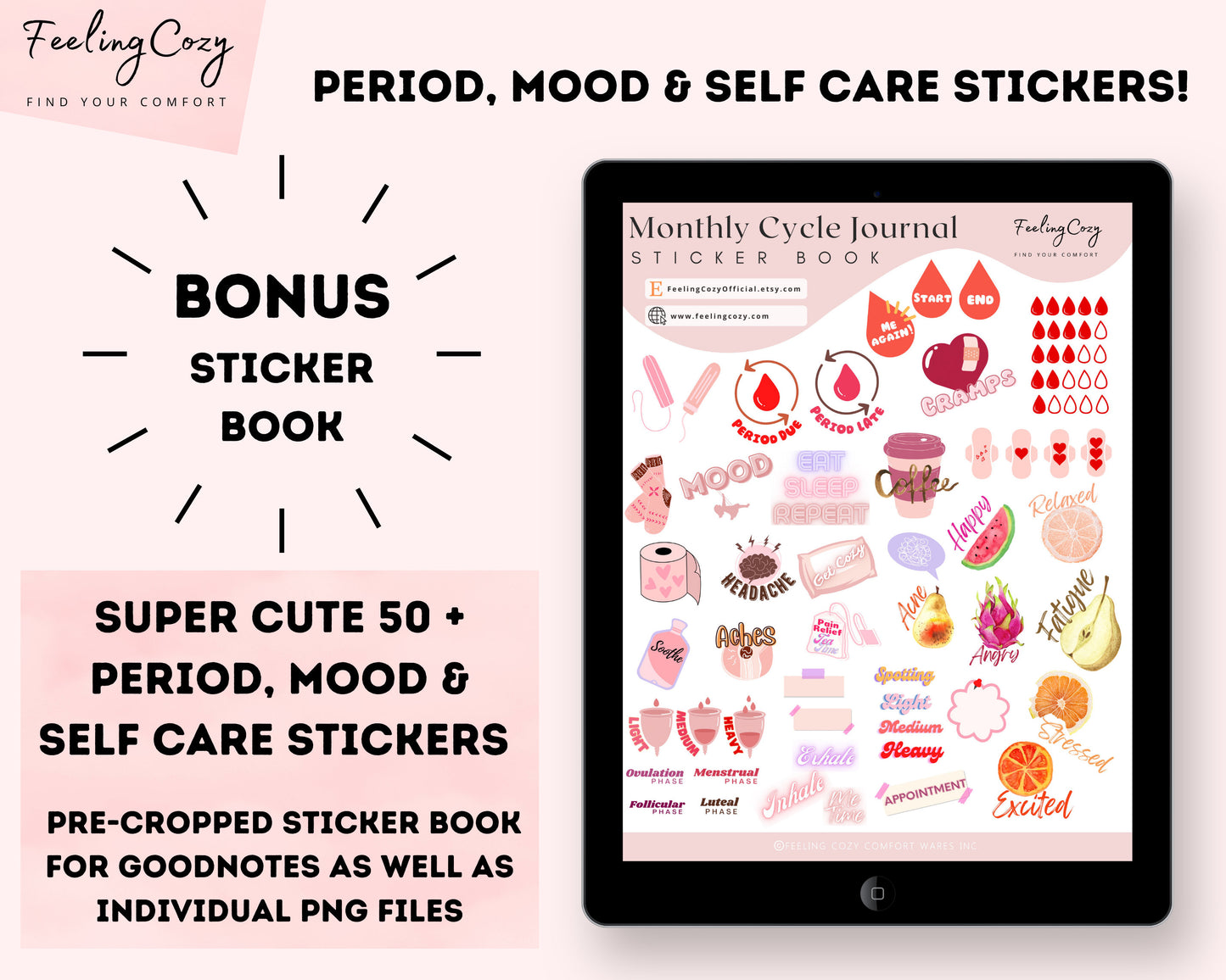 Digital Monthly Cycle Journal (Pink)