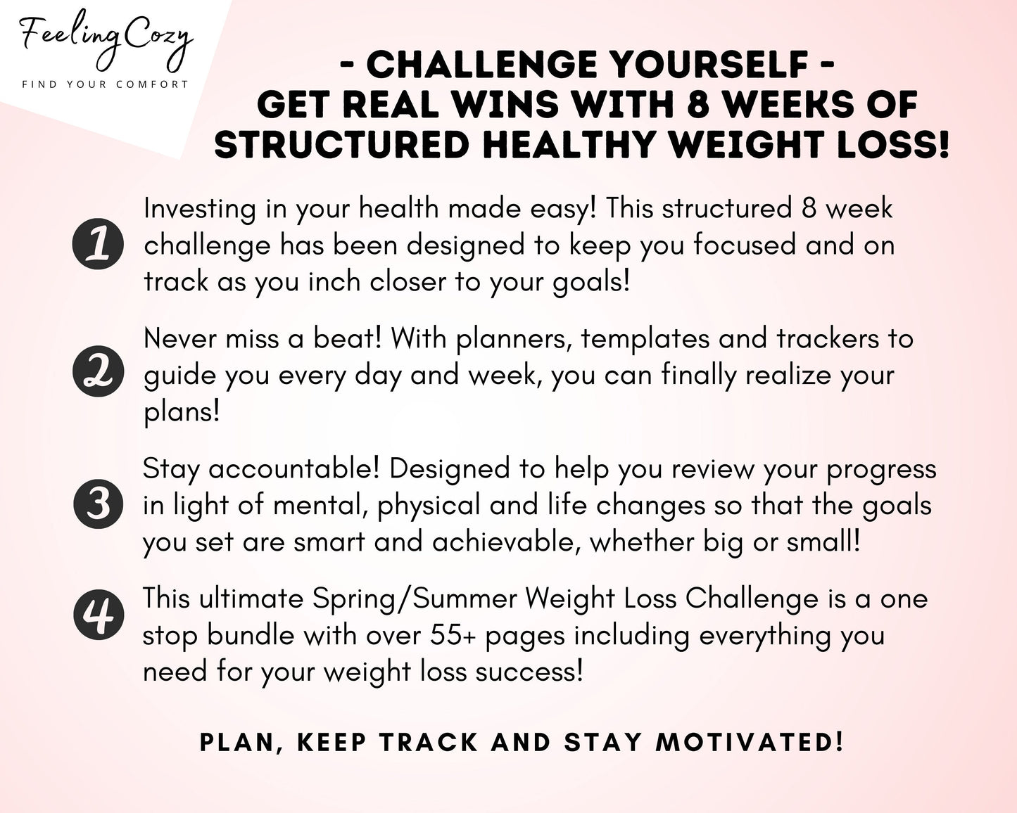 8 Week Weight Loss Journal (Ombre) | Printable Edition