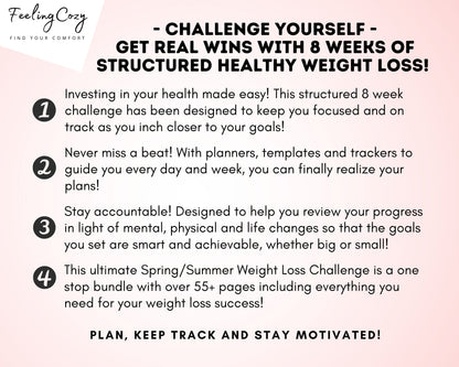 8 Week Weight Loss Journal (Ombre) | Printable Edition