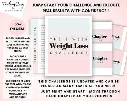 8 Week Weight Loss Journal (Ombre) | Printable Edition