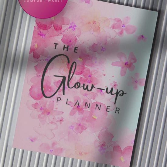Ombre aesthetic Glow-Up Planner flip-through video, printable PDF preview by Feeling Cozy