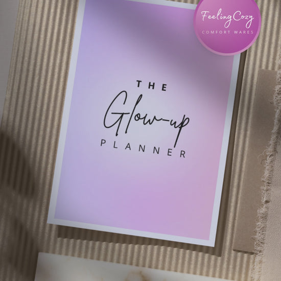 Purple aesthetic Glow-Up Planner flip-through video, printable PDF preview by Feeling Cozy