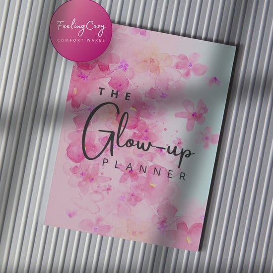 Ombre aesthetic Glow-Up Planner flip-through video, printable PDF preview by Feeling Cozy