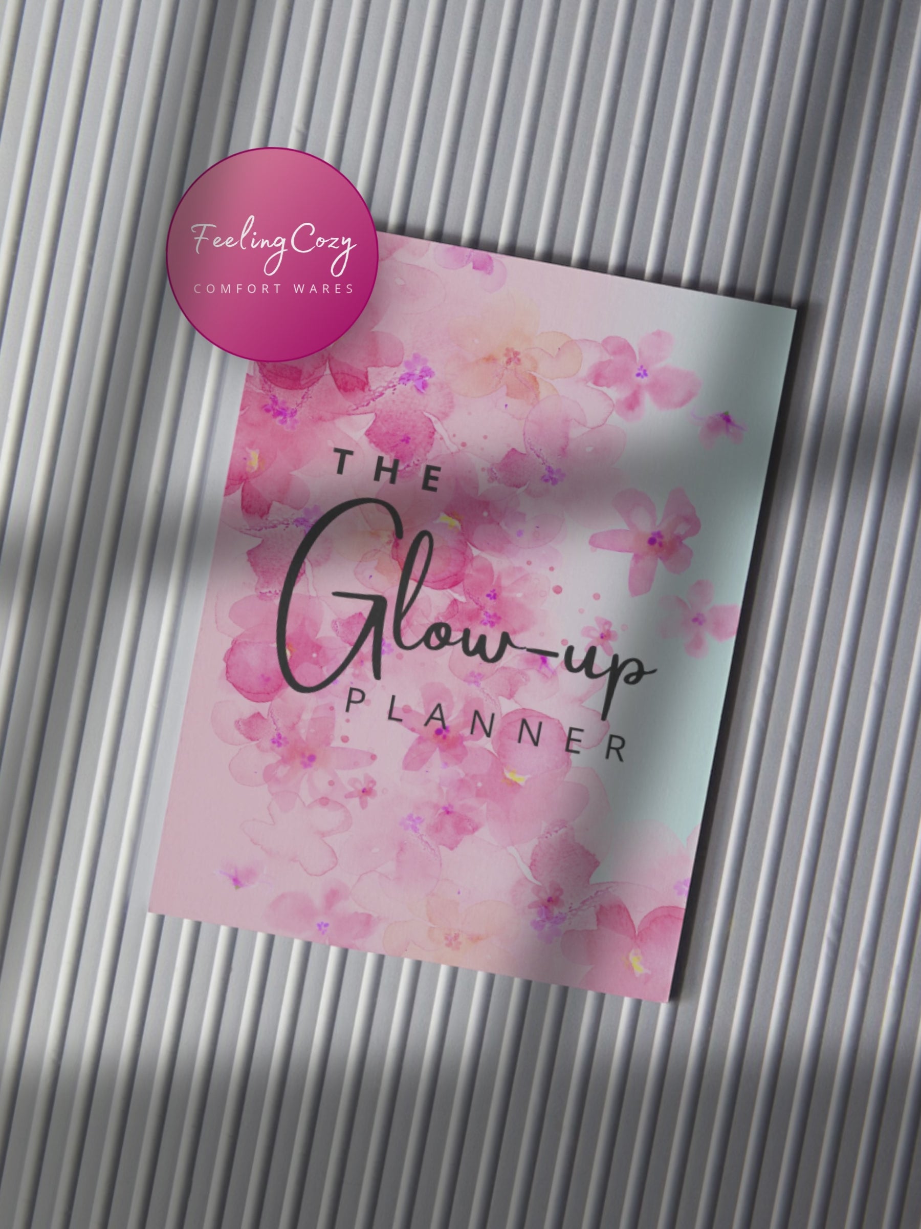 Ombre aesthetic Glow-Up Planner flip-through video, printable PDF preview by Feeling Cozy